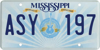 MS license plate ASY197
