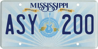 MS license plate ASY200