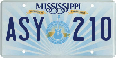 MS license plate ASY210