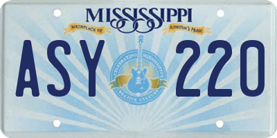 MS license plate ASY220