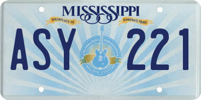MS license plate ASY221