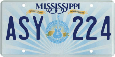 MS license plate ASY224