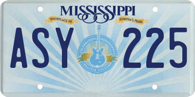 MS license plate ASY225