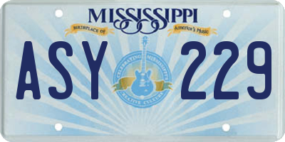 MS license plate ASY229