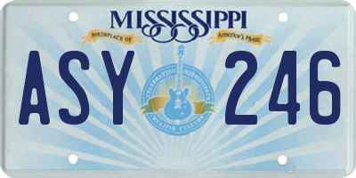 MS license plate ASY246