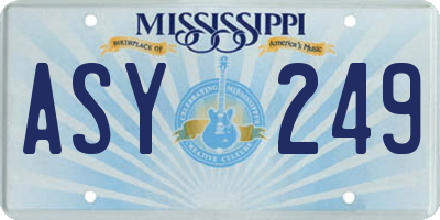 MS license plate ASY249