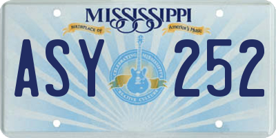 MS license plate ASY252