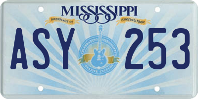 MS license plate ASY253