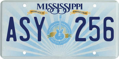MS license plate ASY256