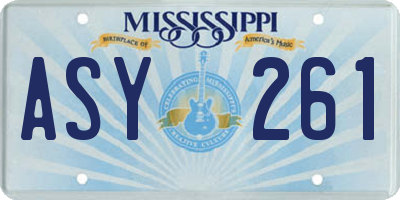 MS license plate ASY261