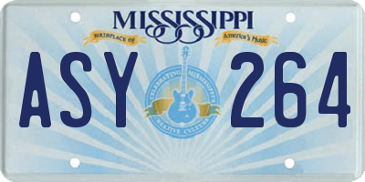 MS license plate ASY264