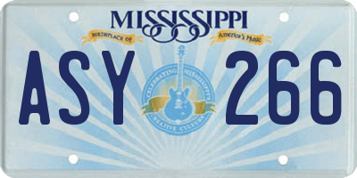 MS license plate ASY266