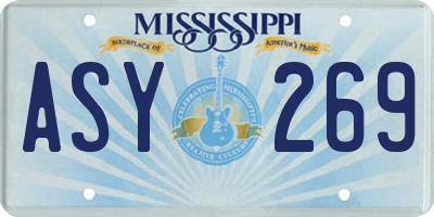MS license plate ASY269