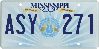 MS license plate ASY271