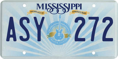 MS license plate ASY272