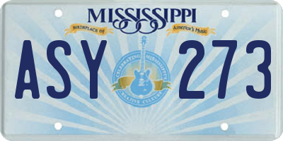 MS license plate ASY273