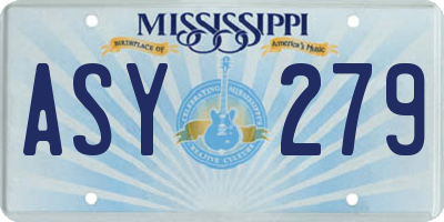 MS license plate ASY279