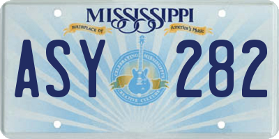MS license plate ASY282