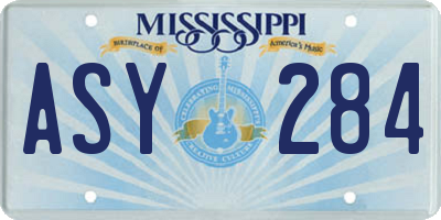 MS license plate ASY284