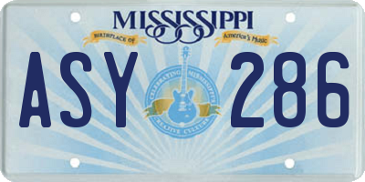 MS license plate ASY286