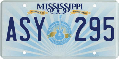 MS license plate ASY295