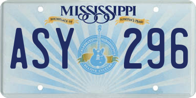 MS license plate ASY296