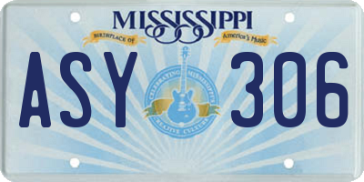 MS license plate ASY306