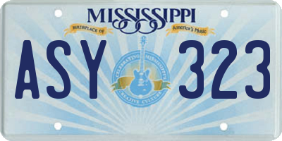 MS license plate ASY323