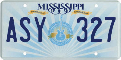 MS license plate ASY327
