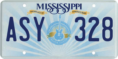 MS license plate ASY328