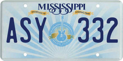 MS license plate ASY332