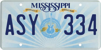 MS license plate ASY334
