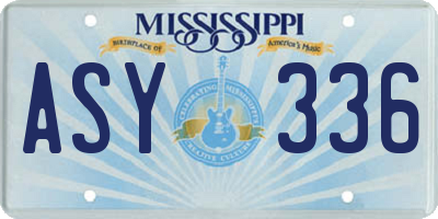 MS license plate ASY336