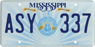MS license plate ASY337