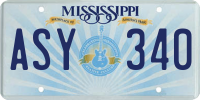 MS license plate ASY340