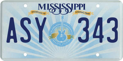 MS license plate ASY343