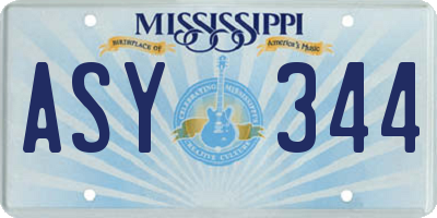 MS license plate ASY344