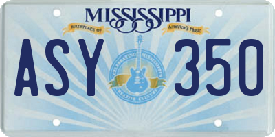 MS license plate ASY350