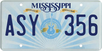 MS license plate ASY356