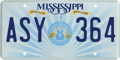 MS license plate ASY364