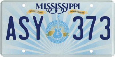 MS license plate ASY373