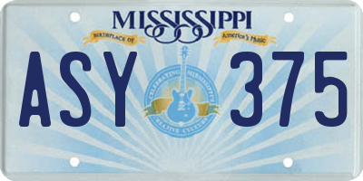 MS license plate ASY375