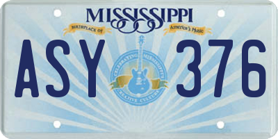 MS license plate ASY376