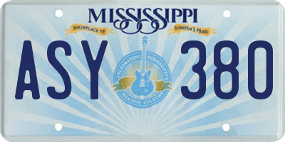 MS license plate ASY380