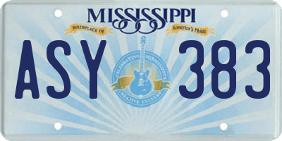 MS license plate ASY383
