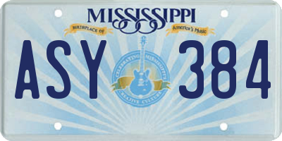 MS license plate ASY384