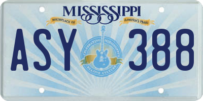 MS license plate ASY388