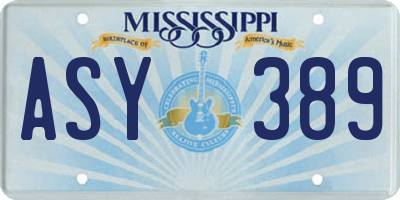 MS license plate ASY389
