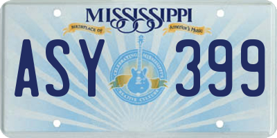MS license plate ASY399