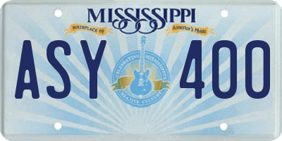 MS license plate ASY400